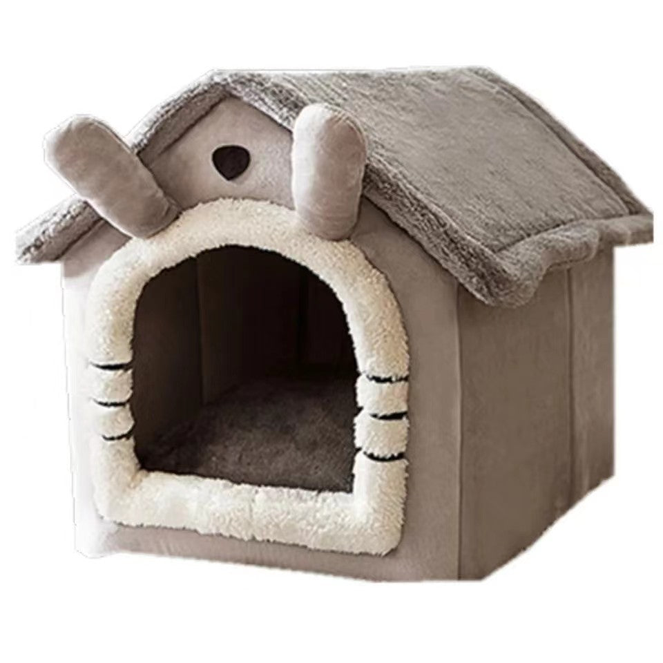 Warm Washable Pet House Grey
