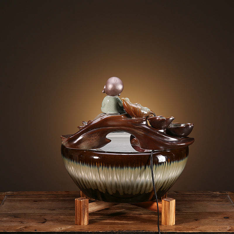 Ceramic Wealth Fountain Decor