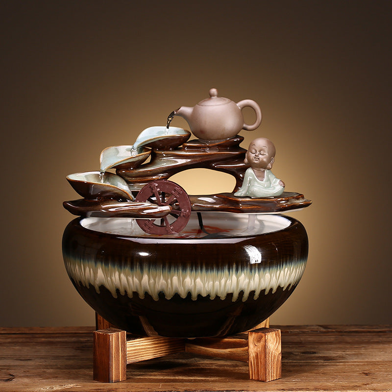 Ceramic Wealth Fountain Decor