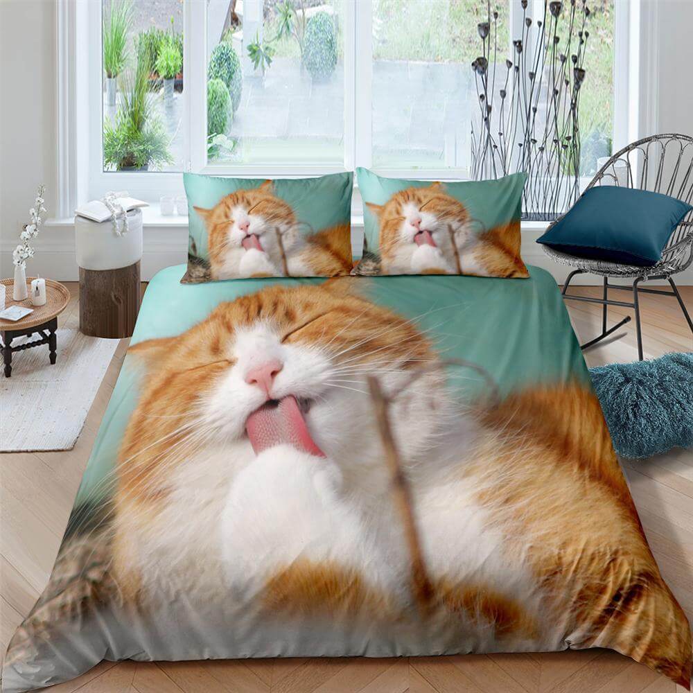 Pet Cat Pattern Bedding Down Quilt Cover