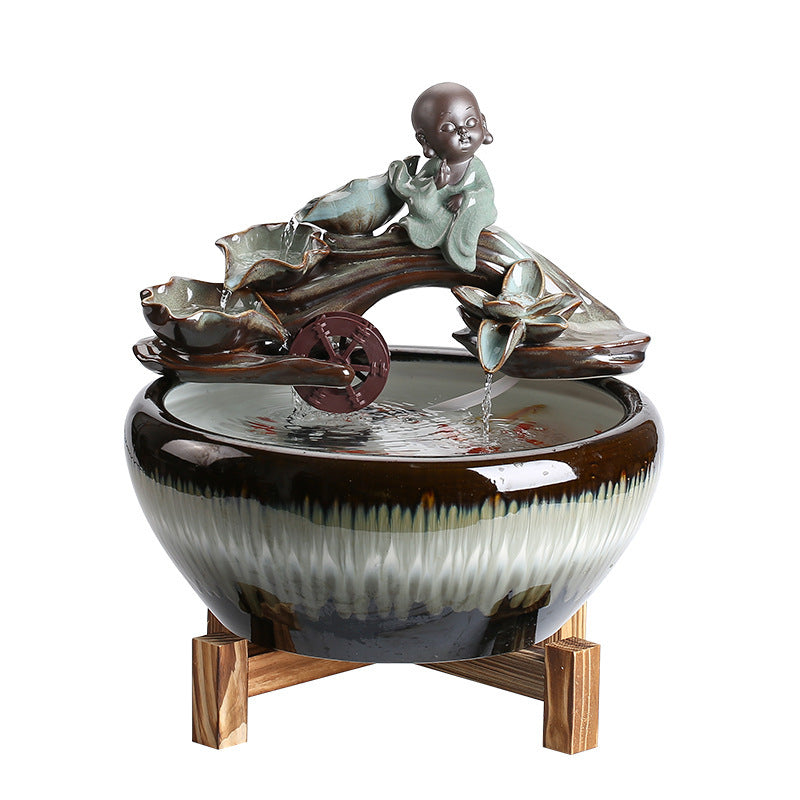 Ceramic Wealth Fountain Decor