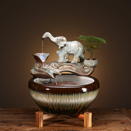 Ceramic Wealth Fountain Decor