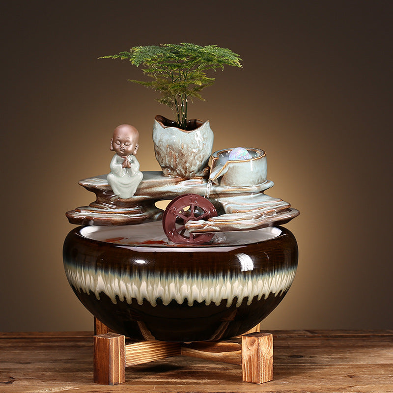 Ceramic Wealth Fountain Decor