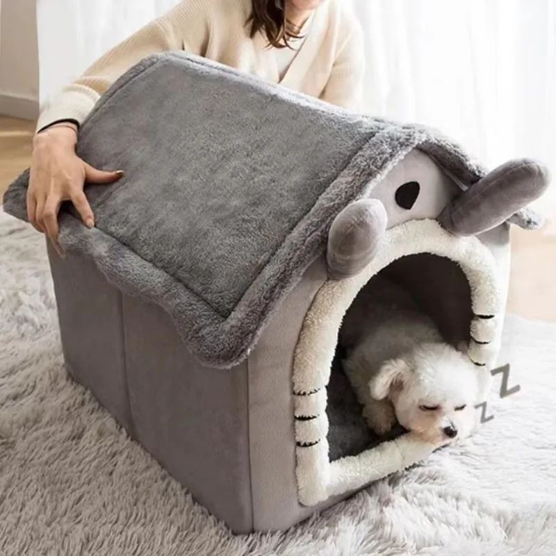 Warm Washable Pet House Grey 